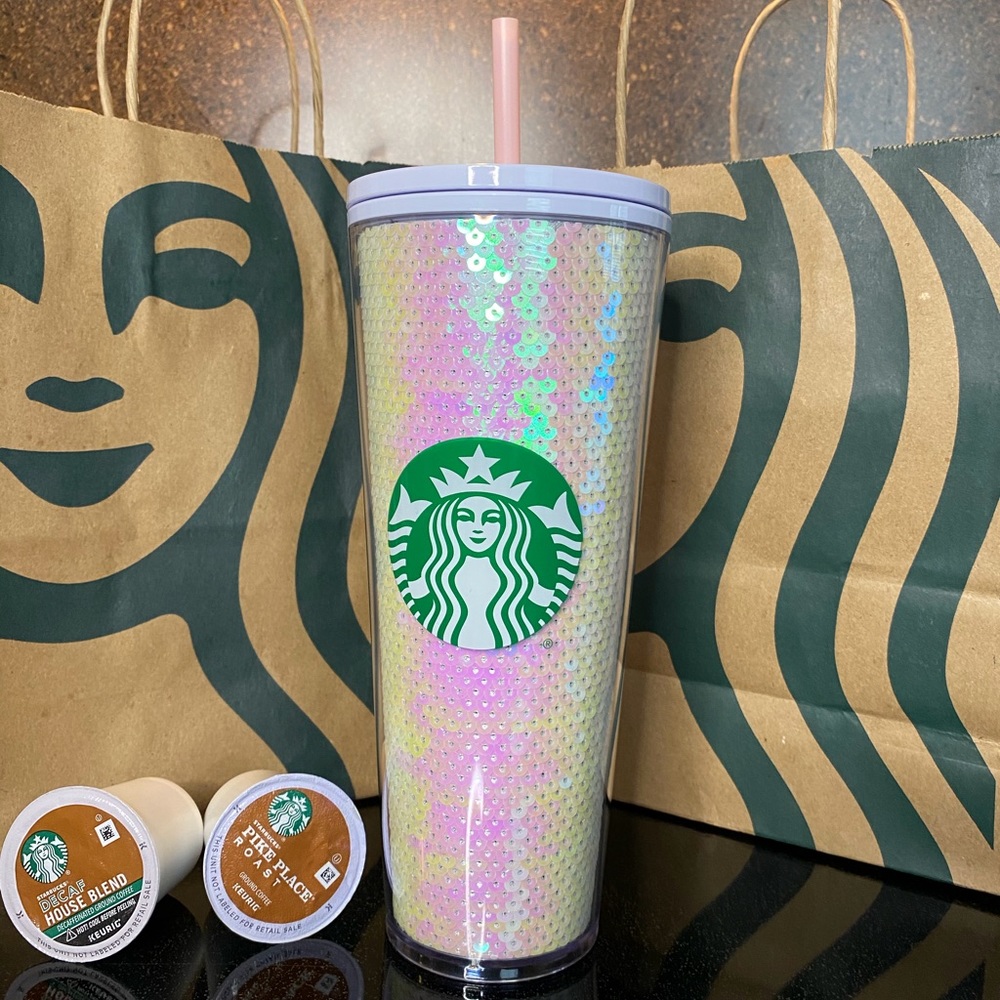 🌷STARBUCKS🌷 Venti Iridescent Pink Sequin Tumbler